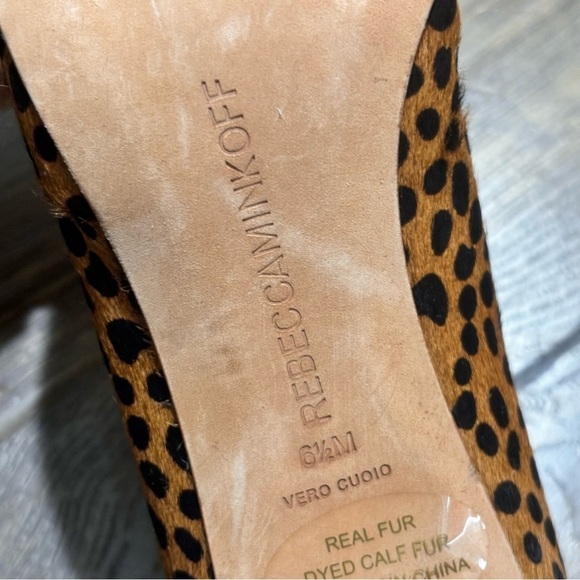 Rebecca Minkoff Cale leopard hairy print heels size 6.5 - Picture 6 of 12